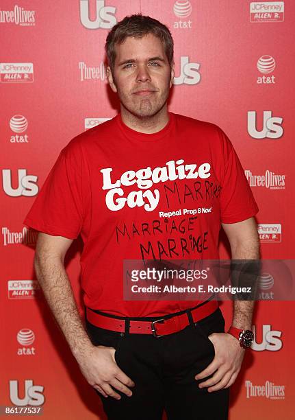 Personality Perez Hilton arrives at the Us Weekly Hot Hollywood Party held at My House nightclub on April 22, 2009 in Hollywood, California.