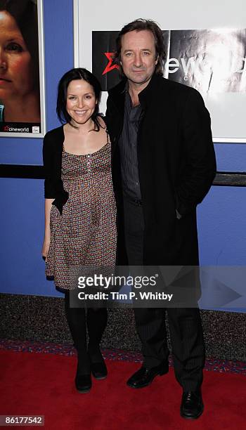 Actors, Andrea Corr and Niel Pearson arrive for the film premiere of short film, 'Pictures' at Cineworld cinema, the Trocadero on April 23, 2009 in...
