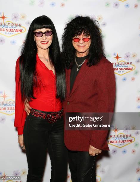 Carmen Shortino and her husband, singer Paul Shortino, attend the debut of "Linda Suzanne Sings Divas of Pop" at the South Point Hotel & Casino on...