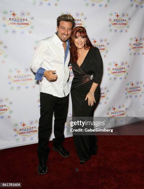 Magician Tommy Wind and singer Linda Suzanne attend the debut of Suzanne's show "Linda Suzanne Sings Divas of Pop" at the South Point Hotel & Casino...