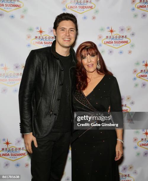 Singers Daniel Emmet and Linda Suzanne attend the debut of Suzanne's show "Linda Suzanne Sings Divas of Pop" at the South Point Hotel & Casino on...