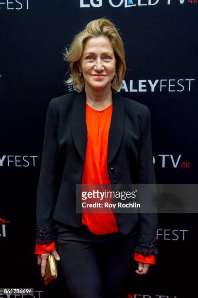 Edie Falco attends the PaleyFest NY 2017 "Oz" reunion at The Paley Center for Media on October 15, 2017 in New York City.