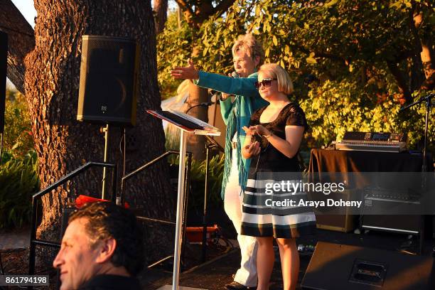 Lauren Potter and guest attend the AbilityFirst Festival of Fall on October 15, 2017 in Pasadena, California.