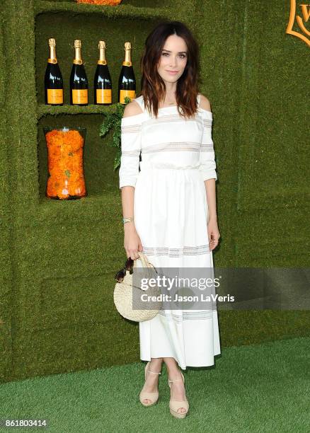 Actress Abigail Spencer attends the 8th annual Veuve Clicquot Polo Classic at Will Rogers State Historic Park on October 14, 2017 in Pacific...