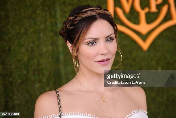 Katharine McPhee attends the 8th annual Veuve Clicquot Polo Classic at Will Rogers State Historic Park on October 14, 2017 in Pacific Palisades,...