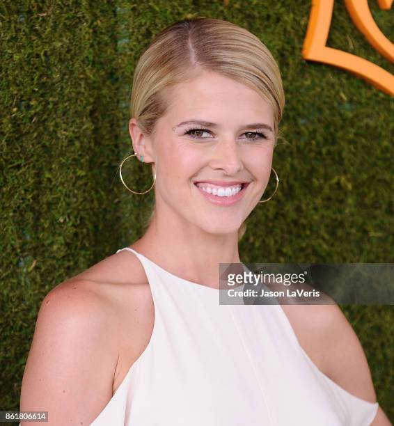 Actress Sarah Wright Olsen attends the 8th annual Veuve Clicquot Polo Classic at Will Rogers State Historic Park on October 14, 2017 in Pacific...