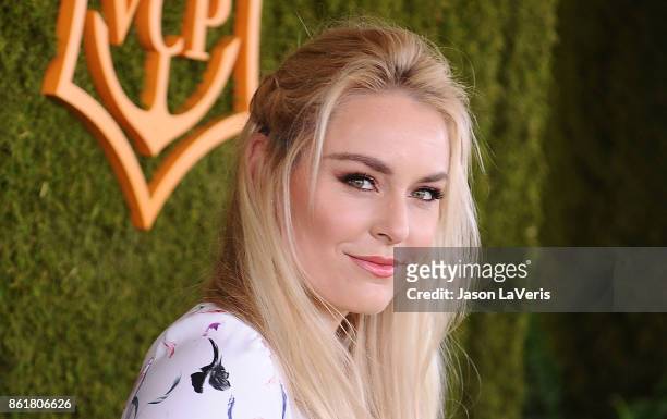 Lindsey Vonn attends the 8th annual Veuve Clicquot Polo Classic at Will Rogers State Historic Park on October 14, 2017 in Pacific Palisades,...