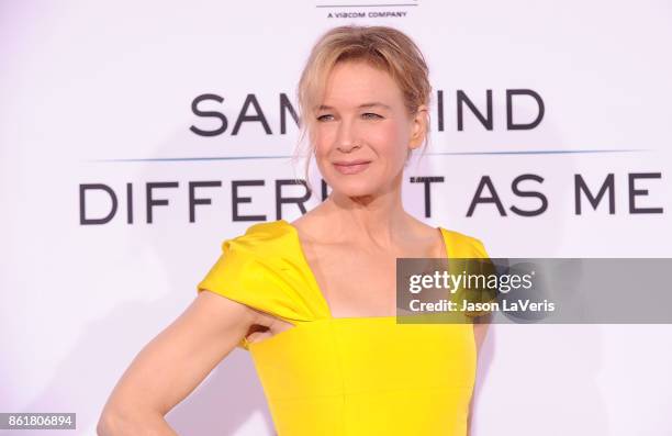 Actress Renee Zellweger attends the premiere of "Same Kind of Different as Me" at Westwood Village Theatre on October 12, 2017 in Westwood,...