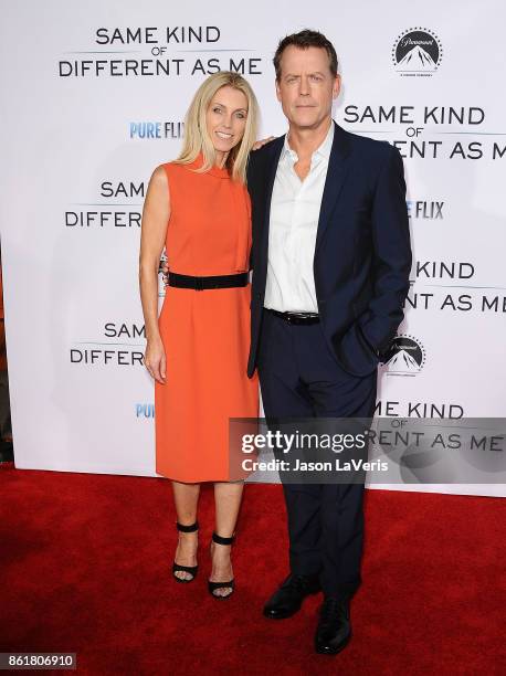 Actor Greg Kinnear and wife Helen Labdon attend the premiere of "Same Kind of Different as Me" at Westwood Village Theatre on October 12, 2017 in...