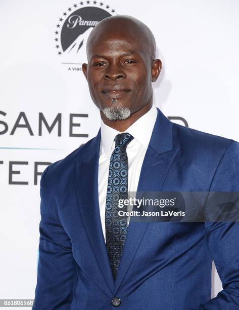 Actor Djimon Hounsou attends the premiere of "Same Kind of Different as Me" at Westwood Village Theatre on October 12, 2017 in Westwood, California.