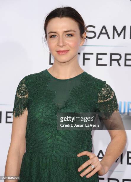 Actress Caterina Scorsone attends the premiere of "Same Kind of Different as Me" at Westwood Village Theatre on October 12, 2017 in Westwood,...