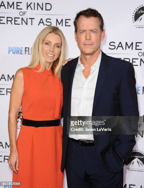 Actor Greg Kinnear and wife Helen Labdon attend the premiere of "Same Kind of Different as Me" at Westwood Village Theatre on October 12, 2017 in...