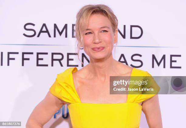 Actress Renee Zellweger attends the premiere of "Same Kind of Different as Me" at Westwood Village Theatre on October 12, 2017 in Westwood,...