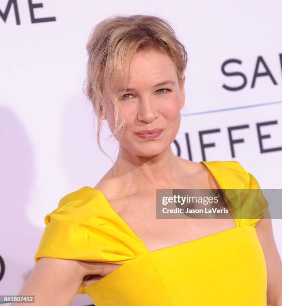 Actress Renee Zellweger attends the premiere of "Same Kind of Different as Me" at Westwood Village Theatre on October 12, 2017 in Westwood,...