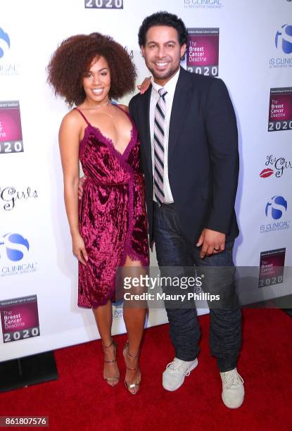 Stephanie Ballena and Jon Huertas arrive at the 17th Annual "Les Girls" at Avalon on October 15, 2017 in Hollywood, California.
