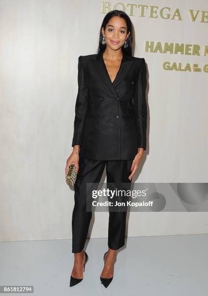 Actress Laura Harrier arrives at the Hammer Museum Gala In The Garden at Hammer Museum on October 14, 2017 in Westwood, California.