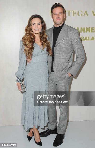 Actor Armie Hammer and Elizabeth Chambers arrive at the Hammer Museum Gala In The Garden at Hammer Museum on October 14, 2017 in Westwood, California.