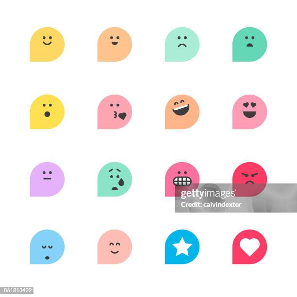 illustrations, cliparts, dessins animés et icônes de ensemble de réactions de base émoticônes - chat qui sourit