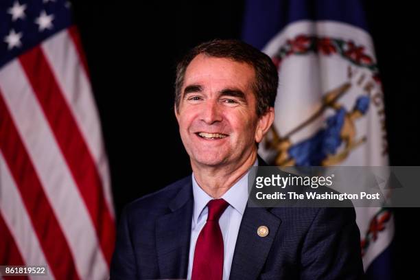Virginia's Democratic candidate for governor Ralph Northam during a roundtable discussion campaign event on workforce development with former Vice...