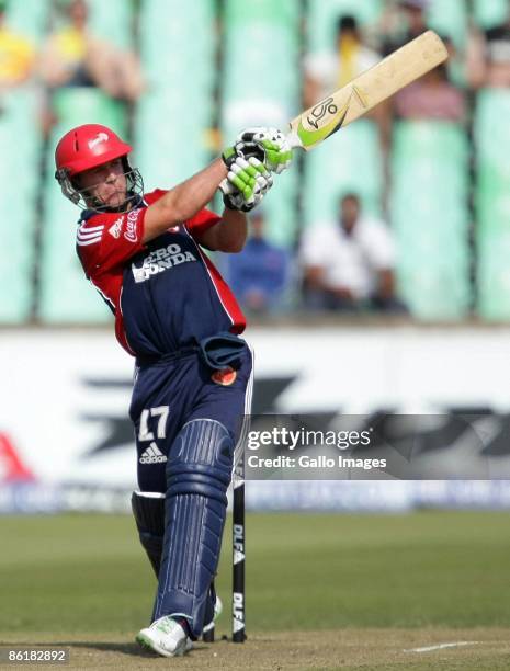 De Villiers on his way to a century during the IPL T20 match between Chennai Super Kings and Delhi Daredevils from Sahara Park on April 23, 2009 in...