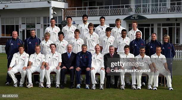 Leicestershire County Cricket Club, Back row L\R. James Allenby, Sam Cliff, Nadeem Malik, Jacques du Toit, Josh Cobb and Tom New. Middle Row L\R R....