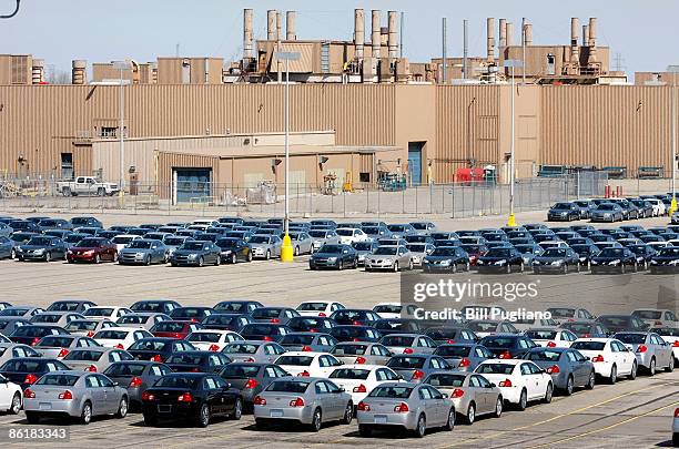 New General Motors vehicles sit in a lot at the GM Orion Assembly Plant April 23, 2009 in Lake Orion, Michigan. According to to reports, GM is...