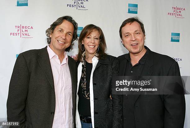 Producer Peter Farrelly, Tribeca Film Festival co-founder Jane Rosenthal and producer Bobby Farrelly attend the premiere of "The Lost Son of Havana"...
