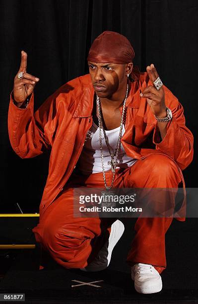 Rapper Mystikal poses backstage during the 2nd Annual BET Awards on June 25, 2002 at the Kodak Theater in Hollywood, CA.