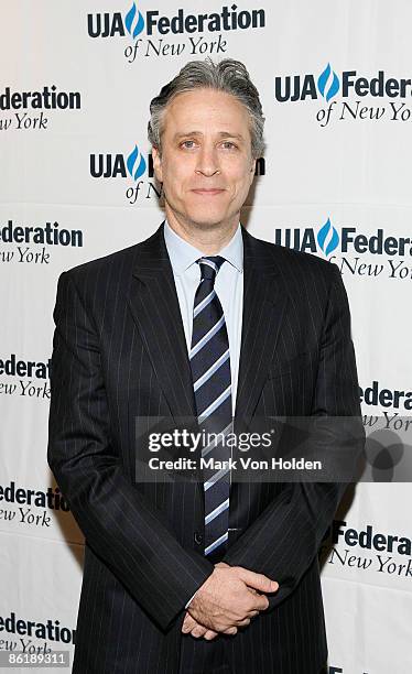 Comedian Jon Stewart attends the UJA Federation of New York honoring of Doug Herzog at B.B. Kings on April 23, 2009 in New York City.