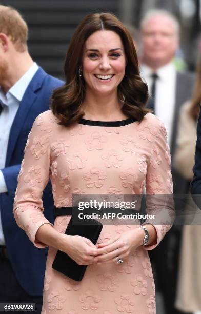 Britain's Catherine, Duchess of Cambridge attends a charities forum event at Paddington train station in London on October 16, 2017. The Duke and...