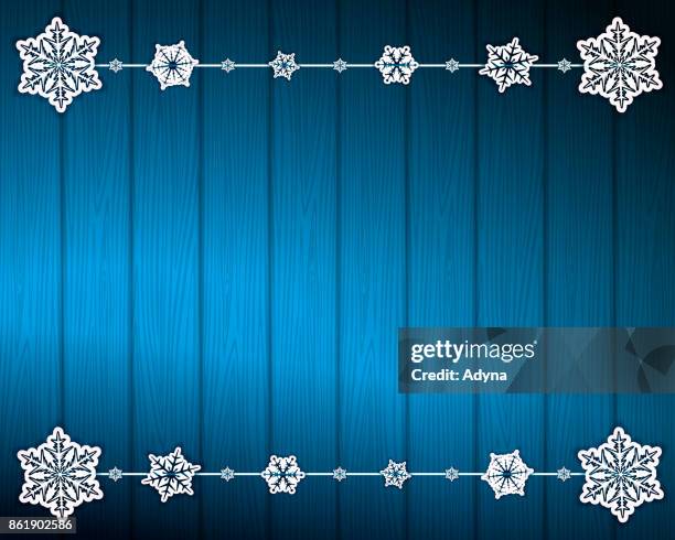 snowflake background - blue rustic table stock illustrations