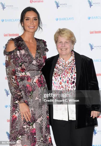 Christine Lampard and Sandi Toksvig attend the Woman Of The Year Awards Lunch at Intercontinental Hotel on October 16, 2017 in London, England.