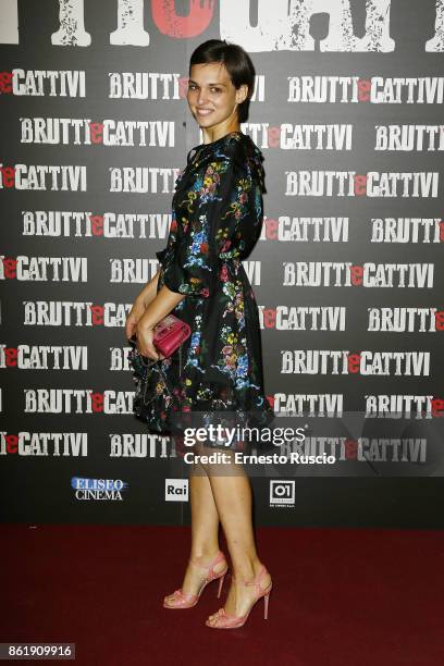 Sara Serraiocco attends Brutti E Cattivi Photocall at Teatro Eliseo on October 16, 2017 in Rome, Italy.