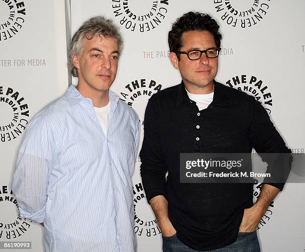 Executive producer Jeff Pinkner and co-creator/executive producer J. J. Abrams attend the "Fringe" screening at the ArcLight Cinemas on April 23,...