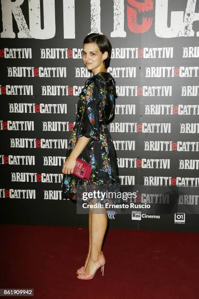 Sara Serraiocco attends Brutti E Cattivi Photocall at Teatro Eliseo on October 16, 2017 in Rome, Italy.