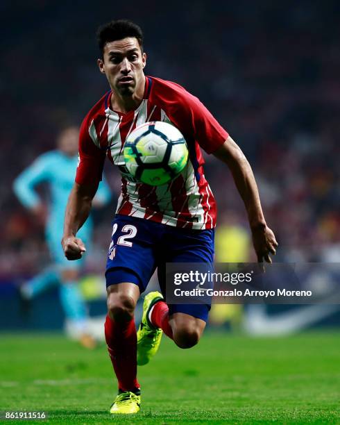 Nicolas Gaitan of Atletico de Madrid runs for the ball during the La Liga match between Club Atletico Madrid and FC Barcelona at Estadio Wanda...