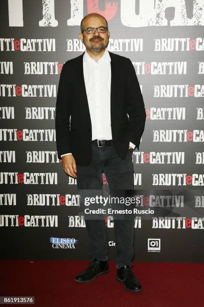 Director Cosimo Gomez attends Brutti E Cattivi Photocall at Teatro Eliseo on October 16, 2017 in Rome, Italy.