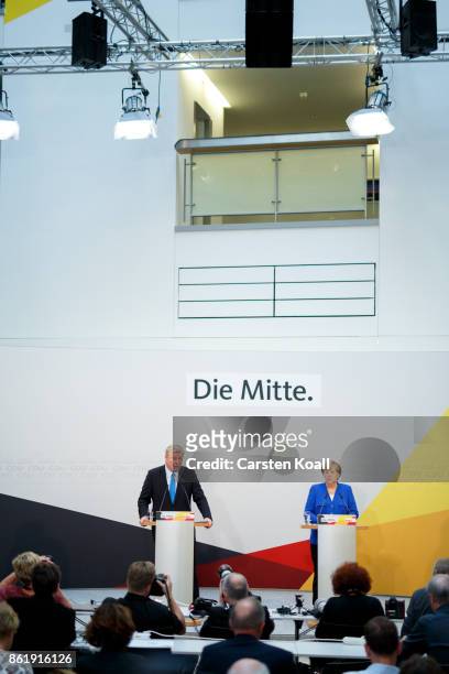 German Chancellor and leader of the German Christian Democrats Angela Merkel and CDU lead candidate in yesterday's state elections in Lower Saxony...