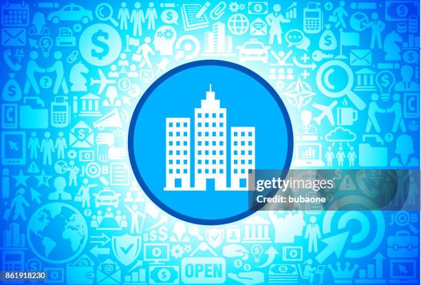 building icon on business and finance vector background - hotel manager computer stock illustrations
