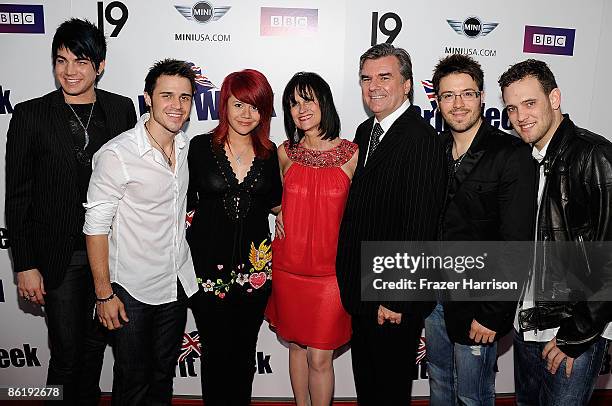 American Idol top 5 finalists Adam Lambert, Kris Allen, Allison Iraheta, Danny Gokey, Matt Giraud, pose with the British Consul General for Los...