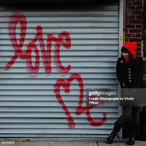 graffiti on shutter - love graffiti stock pictures, royalty-free photos & images