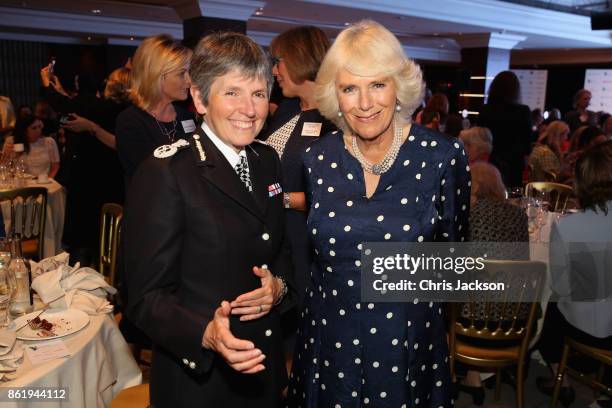 Camilla, Duchess of Cornwall and Commissioner of the Metropolitan Police in London Cressida Dick attend the annual Women of the Year lunch at...