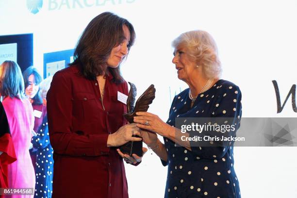 Camilla, Duchess of Cornwall and Naomi Davis at the annual Women of the Year lunch at Intercontinental Hotel on October 16, 2017 in London, England.