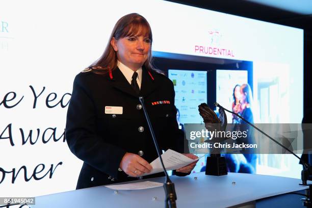 Dany Cotton speaks during the annual Women of the Year lunch at Intercontinental Hotel on October 16, 2017 in London, England.