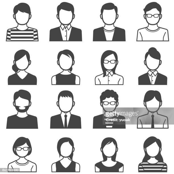 people avatars - facial hair icon stock illustrations