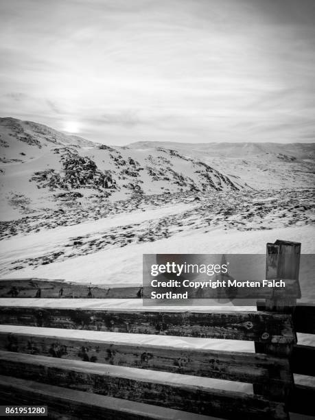wooden fence - hemsedal stock pictures, royalty-free photos & images