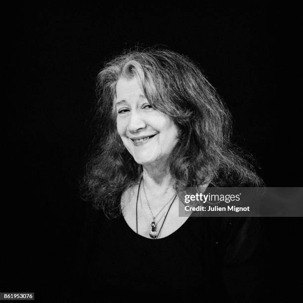 Pianist Martha Argerich is photographed for Self Assignment on April 2016 in Paris, France.