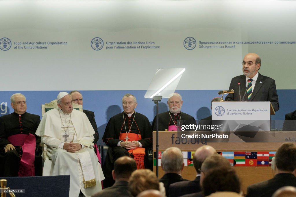 Pope Francis visits FAO for World Food Day