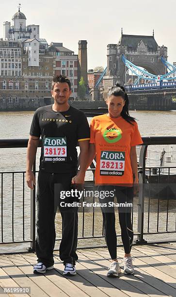 Peter Andre and Katie Price meet the press ahead of the 2009 Flora London Marathon at The Tower Hotel on April 24, 2009 in London, England.