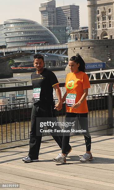 Peter Andre and Katie Price meet the press ahead of the 2009 Flora London Marathon at The Tower Hotel on April 24, 2009 in London, England.